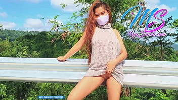 Preview#3 Filipina Model Miyu Sanoh Flashing Her Breast Pussy And Behind In Full Backless Knitted Dress With No Panties And Bra While Walking On The Road - XXX Pinay Scandal Exhibitionist And Nudist